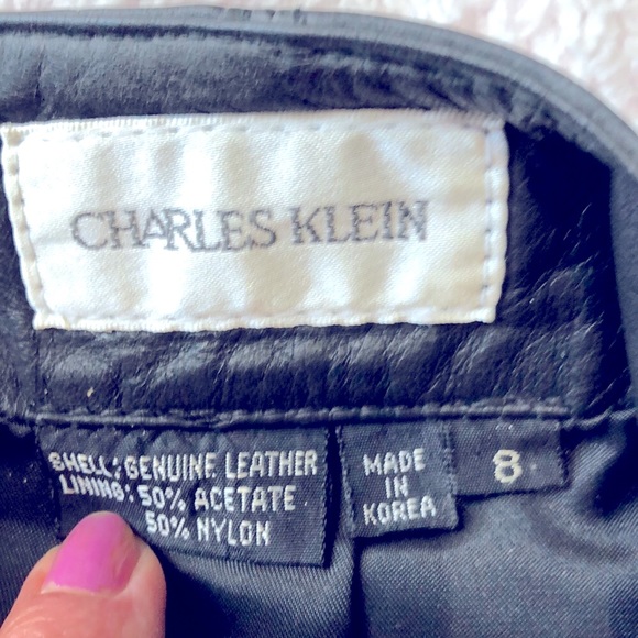 SZ 8  ALL LEATHER SKIRT LEATHER BLACK - Picture 5 of 5